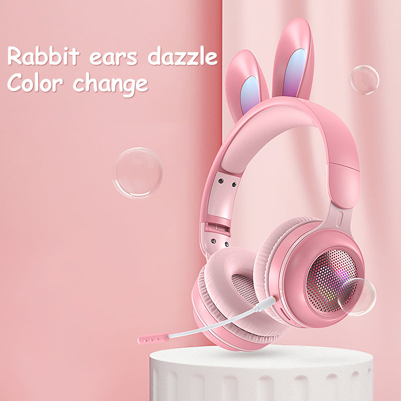 Casque sans fil à oreilles de lapin – Design lumineux et réglable